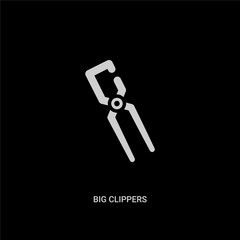 white big clippers vector icon on black background. modern flat big clippers from construction concept vector sign symbol can be use for web, mobile and logo.