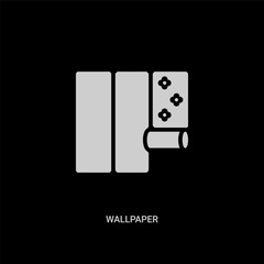 white wallpaper vector icon on black background. modern flat wallpaper from construction tools concept vector sign symbol can be use for web, mobile and logo.