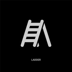 white ladder vector icon on black background. modern flat ladder from construction tools concept vector sign symbol can be use for web, mobile and logo.