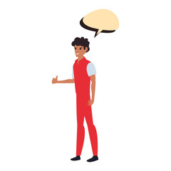 delivery man employee talk bubble