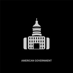 Fototapeta na wymiar white american government building vector icon on black background. modern flat american government building from political concept vector sign symbol can be use for web, mobile and logo.