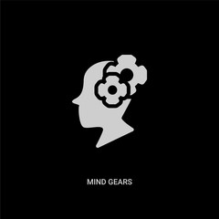 white mind gears vector icon on black background. modern flat mind gears from productivity concept vector sign symbol can be use for web, mobile and logo.