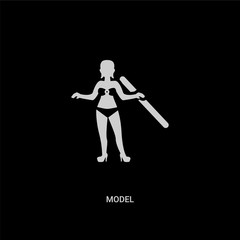 white model vector icon on black background. modern flat model from professions and jobs concept vector sign symbol can be use for web, mobile and logo.