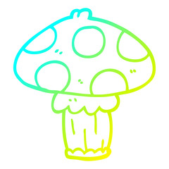 cold gradient line drawing cartoon mushroom