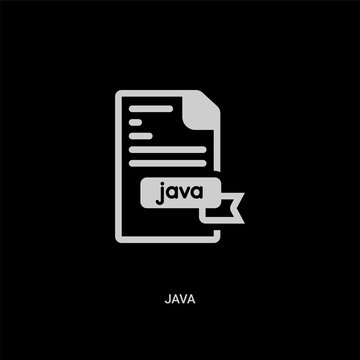 white java vector icon on black background. modern flat java from programming concept vector sign symbol can be use for web, mobile and logo.