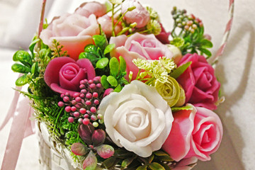 bouquet of pink roses