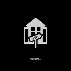white for sale vector icon on black background. modern flat for sale from real estate concept vector sign symbol can be use for web, mobile and logo.
