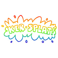 rainbow gradient line drawing cartoon wording ker-splat