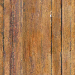 seamless texture, solid wooden narrow boards old with shabby brown paint, vertical pattern