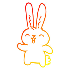 warm gradient line drawing cartoon jolly rabbit