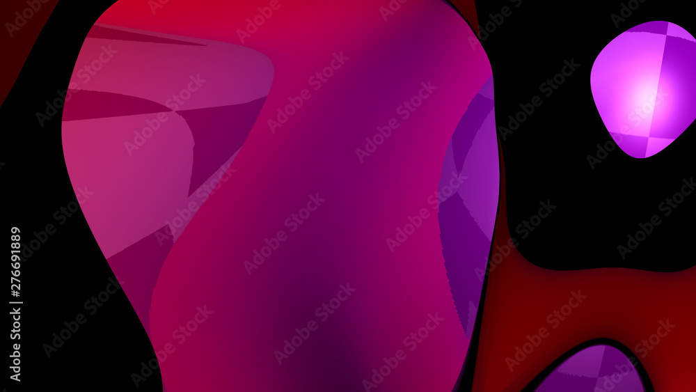 Poster abstract composition smooth flowing forms of bright colors, 3d graphics
