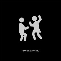 white people dancing vector icon on black background. modern flat people dancing from recreational games concept vector sign symbol can be use for web, mobile and logo.