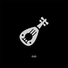 white oud vector icon on black background. modern flat oud from religion concept vector sign symbol can be use for web, mobile and logo.