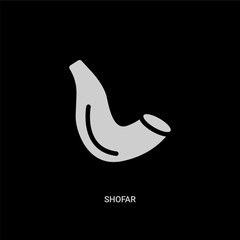 white shofar vector icon on black background. modern flat shofar from religion concept vector sign symbol can be use for web, mobile and logo.