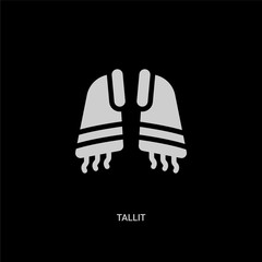 white tallit vector icon on black background. modern flat tallit from religion concept vector sign symbol can be use for web, mobile and logo.