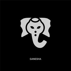 white ganesha vector icon on black background. modern flat ganesha from religion concept vector sign symbol can be use for web, mobile and logo.