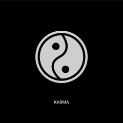 white karma vector icon on black background. modern flat karma from religion concept vector sign symbol can be use for web, mobile and logo.