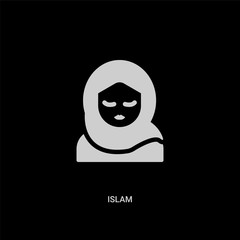 white islam vector icon on black background. modern flat islam from religion concept vector sign symbol can be use for web, mobile and logo.