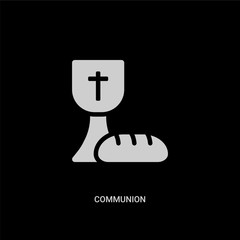 white communion vector icon on black background. modern flat communion from religion concept vector sign symbol can be use for web, mobile and logo.