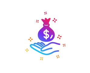 Income money icon. Savings sign. Save finance symbol. Dynamic shapes. Gradient design income money icon. Classic style. Vector