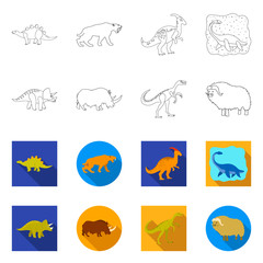 Vector illustration of animal and character icon. Set of animal and ancient stock vector illustration.
