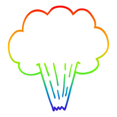 rainbow gradient line drawing cartoon gust of air