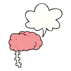 cartoon brain and speech bubble