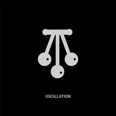 white oscillation vector icon on black background. modern flat oscillation from science concept vector sign symbol can be use for web, mobile and logo.