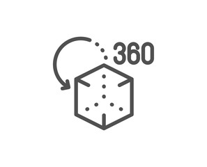 Augmented reality line icon. VR simulation sign. 3d cube symbol. Quality design element. Linear style augmented reality icon. Editable stroke. Vector
