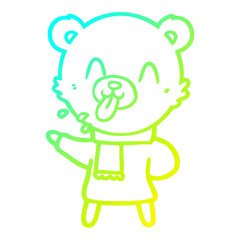 cold gradient line drawing rude cartoon bear