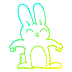 cold gradient line drawing cartoon grey rabbit