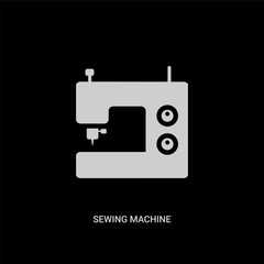 white sewing machine vector icon on black background. modern flat sewing machine from sew concept vector sign symbol can be use for web, mobile and logo.
