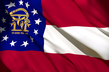 3d rendering of Georgia State flag