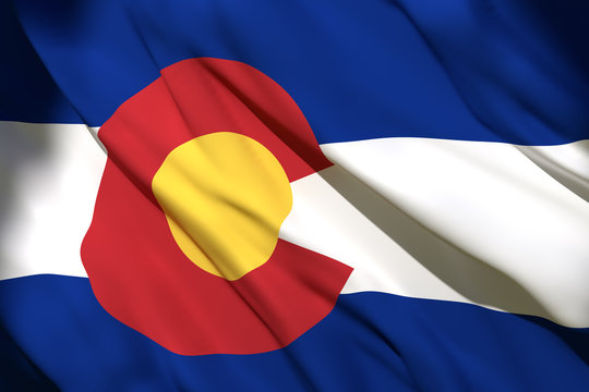 3d rendering of Colorado State flag