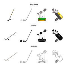 Vector design of and stick icon. Collection of and golf stock vector illustration.