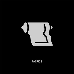 white fabrics vector icon on black background. modern flat fabrics from sew concept vector sign symbol can be use for web, mobile and logo.