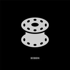 white bobbin vector icon on black background. modern flat bobbin from sew concept vector sign symbol can be use for web, mobile and logo.