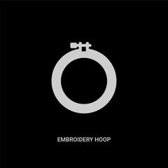 white embroidery hoop vector icon on black background. modern flat embroidery hoop from sew concept vector sign symbol can be use for web, mobile and logo. © Meth Mehr