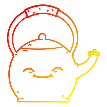 recommend clip art: warm gradient line drawing cartoon kettle