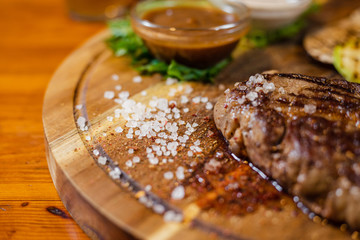 steak with sauce