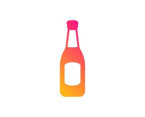 Beer bottle icon. Pub Craft beer sign. Brewery beverage symbol. Classic flat style. Gradient beer icon. Vector