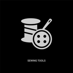 white sewing tools vector icon on black background. modern flat sewing tools from sew concept vector sign symbol can be use for web, mobile and logo.
