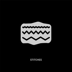 white stitches vector icon on black background. modern flat stitches from sew concept vector sign symbol can be use for web, mobile and logo.