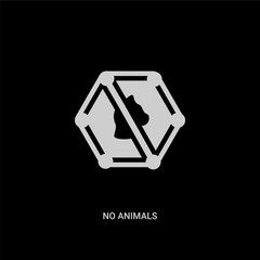 white no animals vector icon on black background. modern flat no animals from signs concept vector sign symbol can be use for web, mobile and logo.