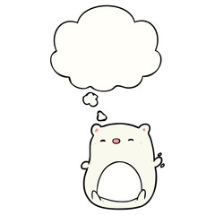 cartoon polar bear and thought bubble