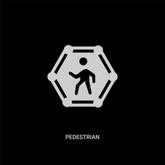 white pedestrian vector icon on black background. modern flat pedestrian from signs concept vector sign symbol can be use for web, mobile and logo.