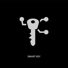 white smart key vector icon on black background. modern flat smart key from smart home concept vector sign symbol can be use for web, mobile and logo.