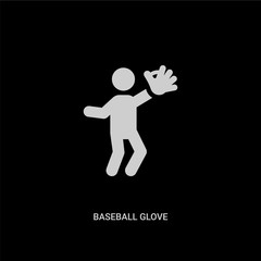 white baseball glove vector icon on black background. modern flat baseball glove from sport concept vector sign symbol can be use for web, mobile and logo.