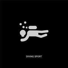 white diving sport vector icon on black background. modern flat diving sport from sport concept vector sign symbol can be use for web, mobile and logo.