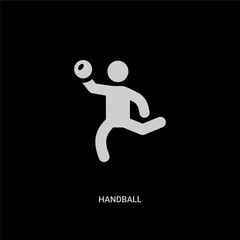 white handball vector icon on black background. modern flat handball from sport concept vector sign symbol can be use for web, mobile and logo.